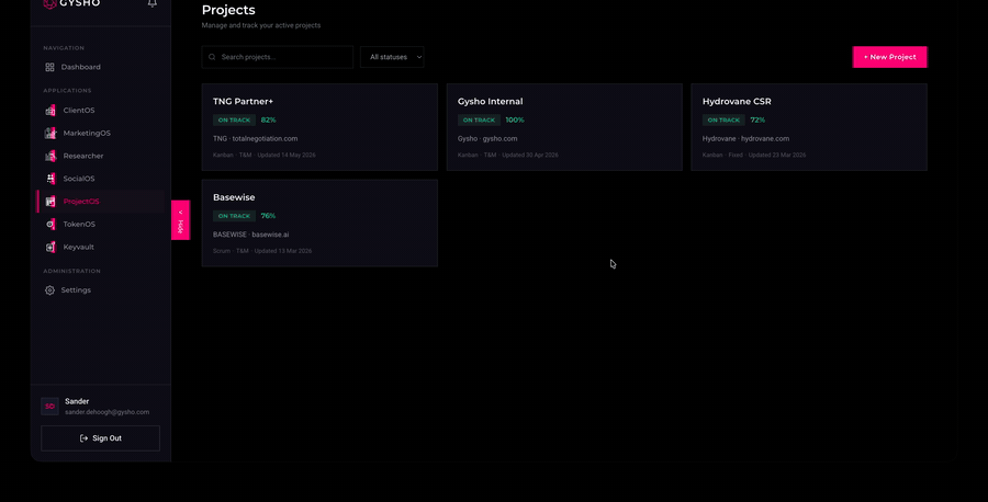 Gysho Portal projectOS walkthrough